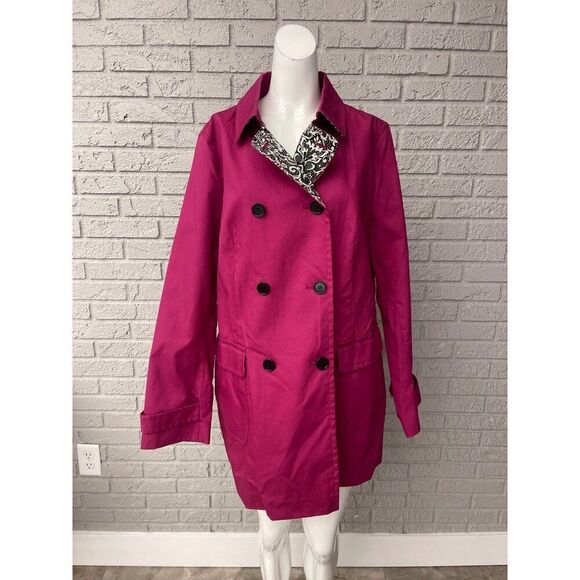 Talbots Women Pink Double Breasted Pea Coat Size 14 - Picture 3 of 12